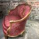 Bench louis XV style in gilded wood carved and upholstered