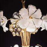 Charming Murano Candlestick White Flowers, 1970
