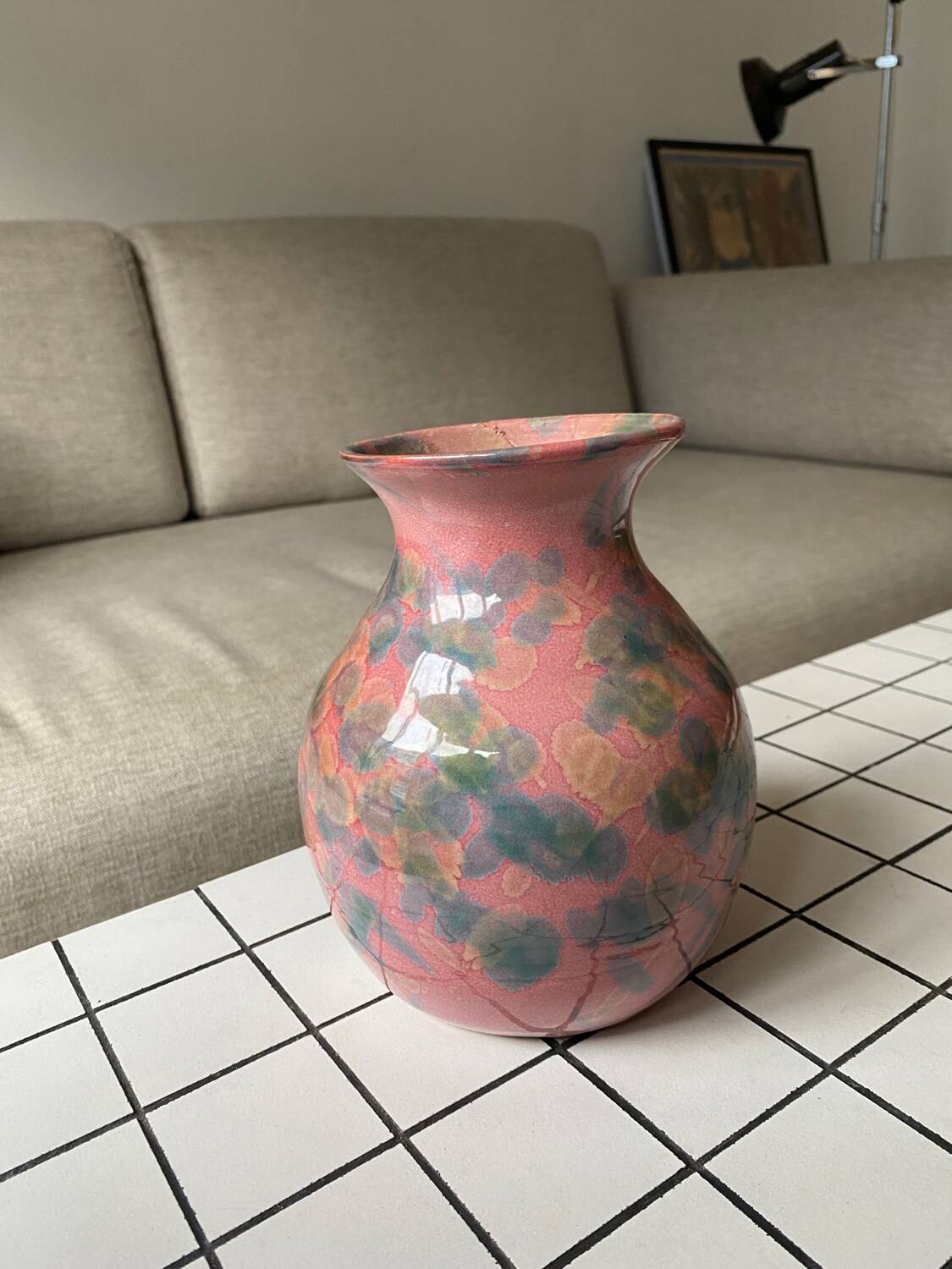 Pink spotted vase
