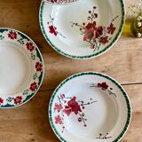 Set of 6 mismatched vintage soup plates
