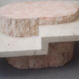 Oval stone coffee table Mactan marble slab by Magnussen Ponte