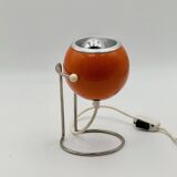 Lampe globe oculaire orange vintage des années 1970 en chrome – Design Space Age