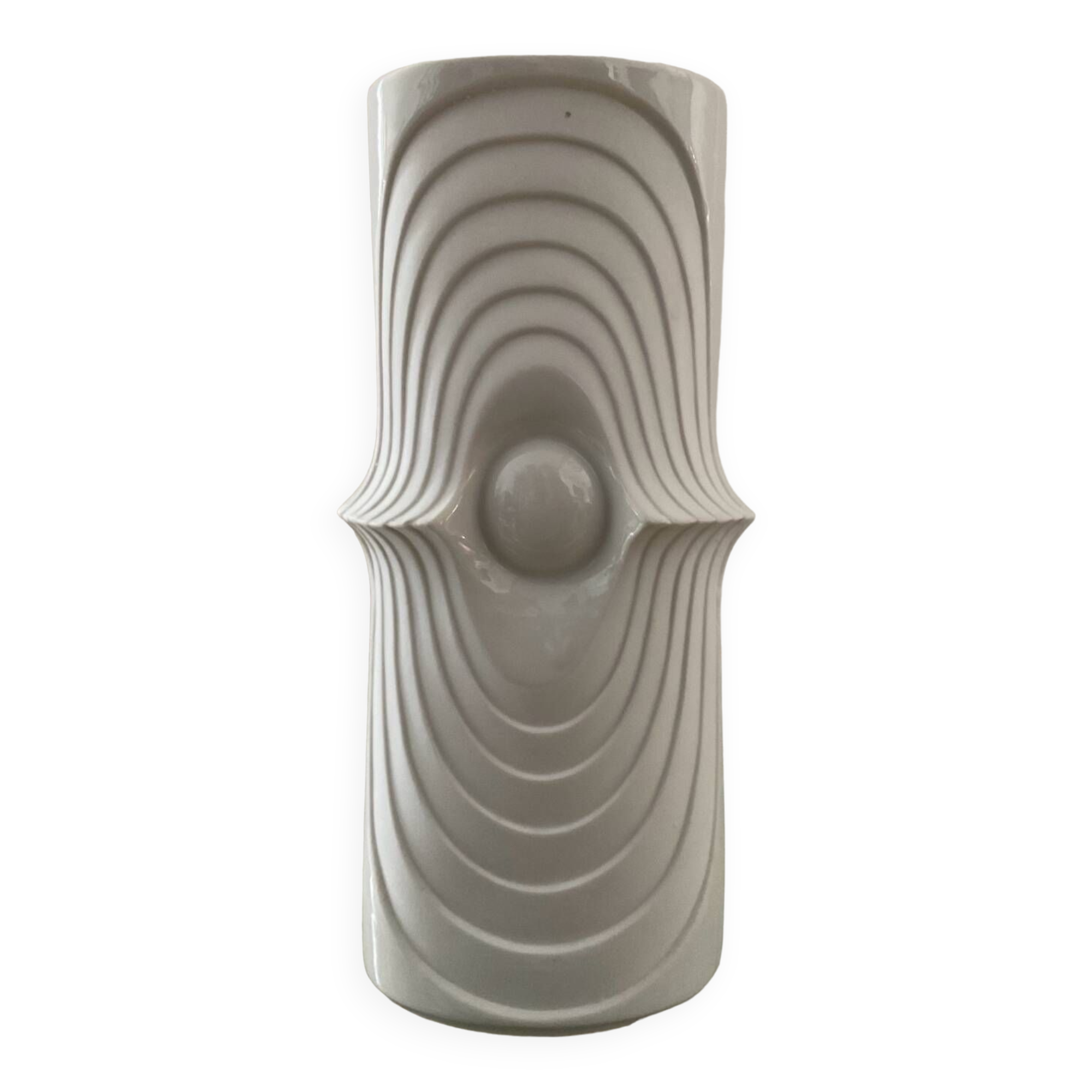 Vase op art en porcelaine royal bavaria kpm années 70