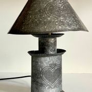 LAMPE Coeur ZINC Vintage