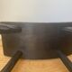 Japanese style stool burnt wood finish