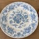 Four old blue plates