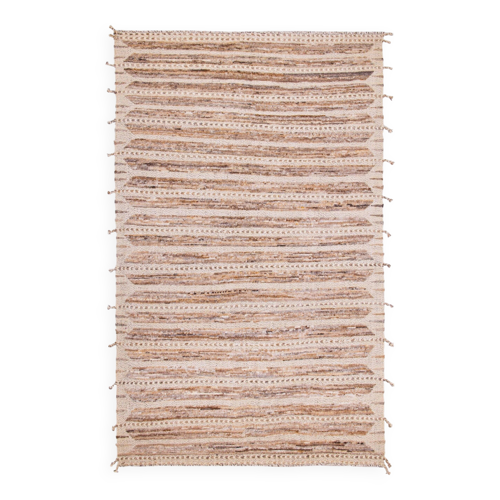 Beige Afghan rug 246 x 155 cm