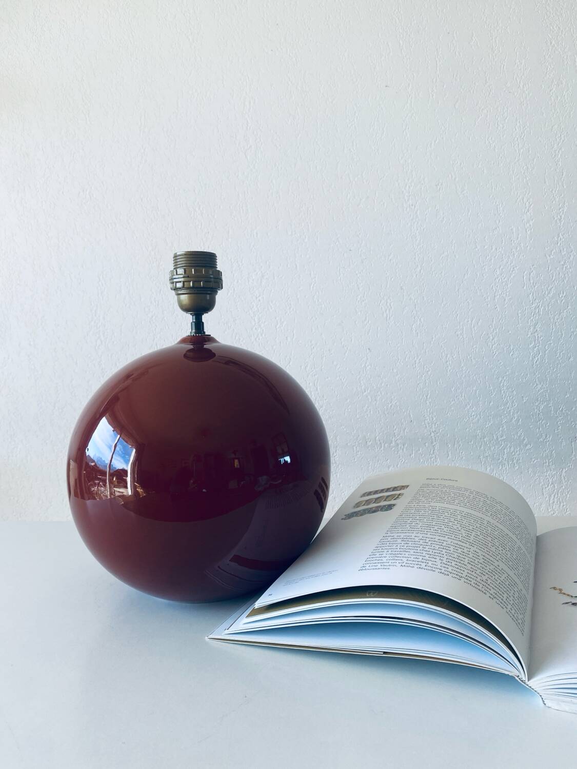 Terracotta ceramic ball lamp