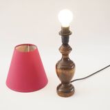 Turned wooden bedside lamp base