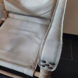 White leather safari armchair