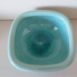 Turquoise cracked ceramic empty pocket signed Keramos, Sèvres circa 1950