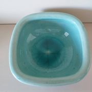 Turquoise cracked ceramic empty pocket signed Keramos, Sèvres circa 1950