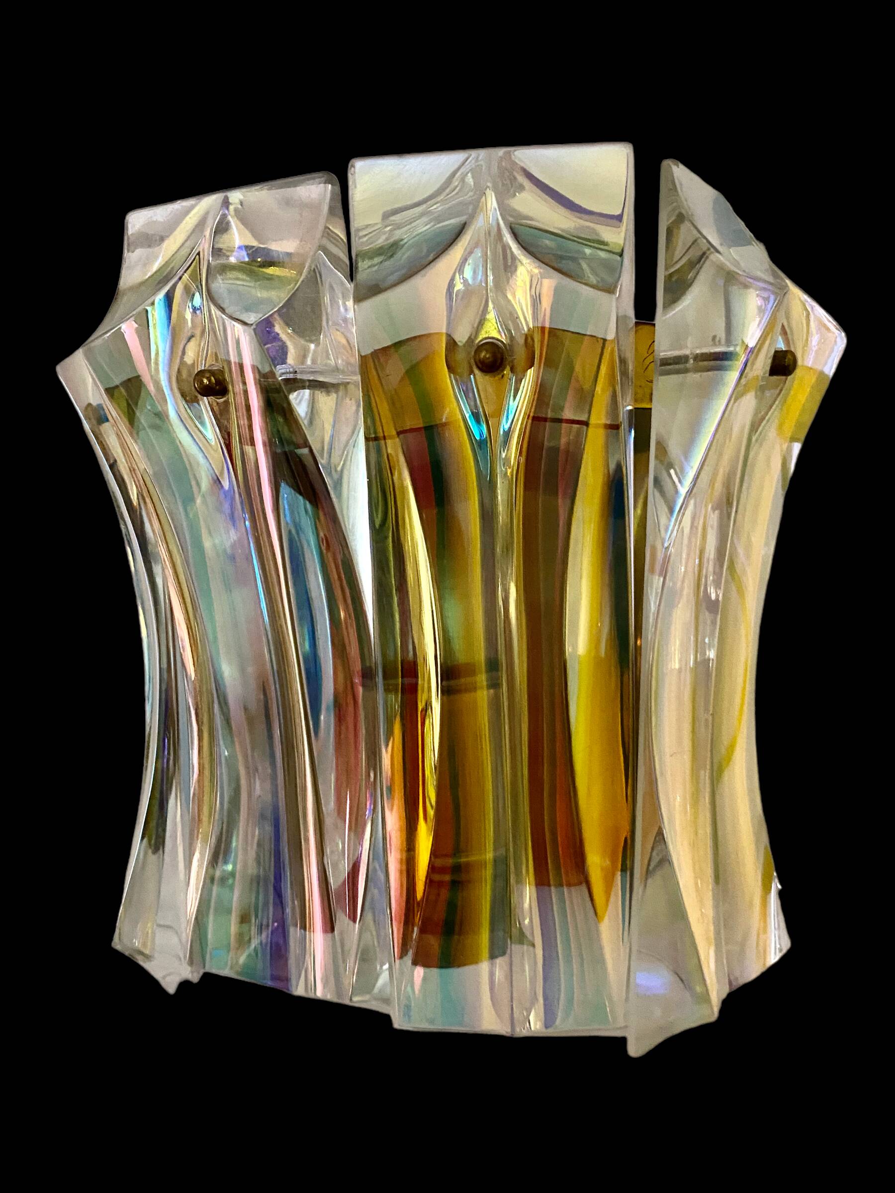Venini wall lamp in iridescent glass, Italy 1970