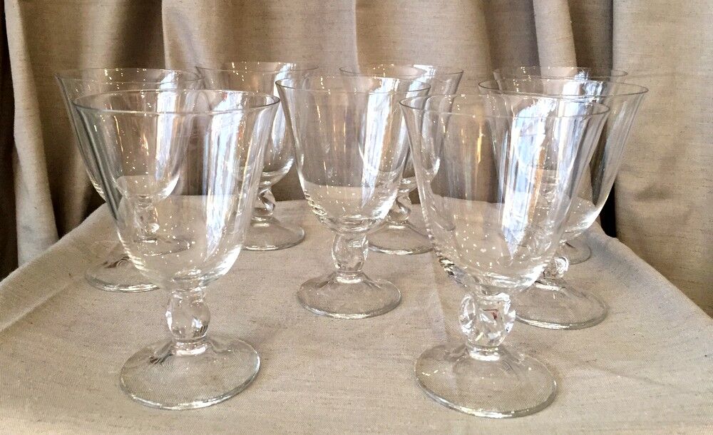 Suite de 8 verres a eau en cristal daum modele orval