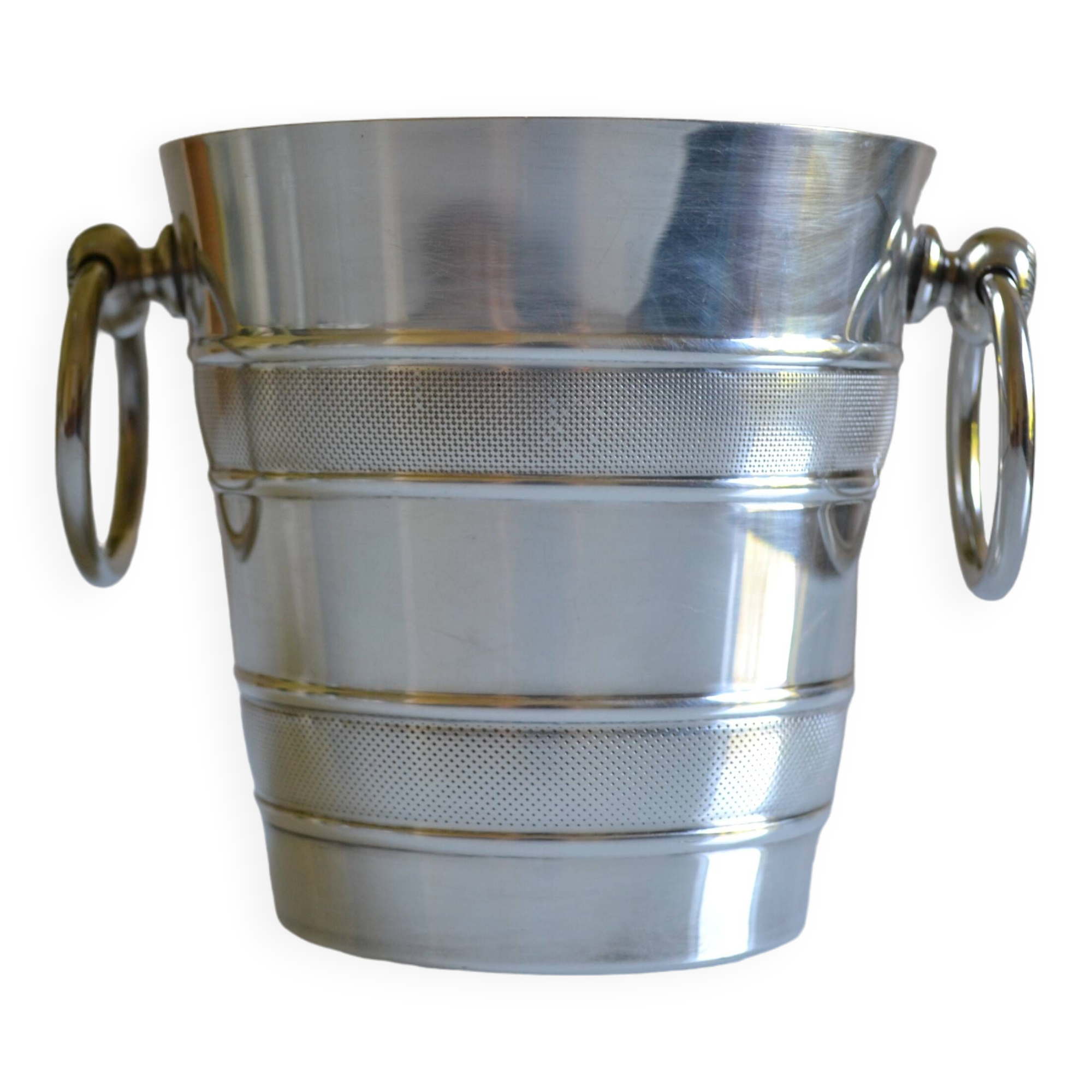 Vintage silver metal ice bucket
