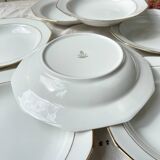 7 Winterling Marktleuthen Bavaria porcelain soup plates in white and gold