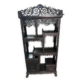 Étagère de présentation chinoise ancienne richement sculptée – XIXe