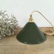 Conical suspension in green & white enamelled sheet metal