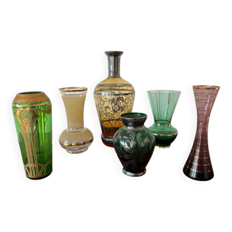 Série de 6 vases anciens Art Déco