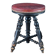 Tabouret de piano en cuir capitonnée et bois noirci
