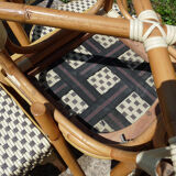 Chairs of terrace bistro type parisien in rattan et scoubidou