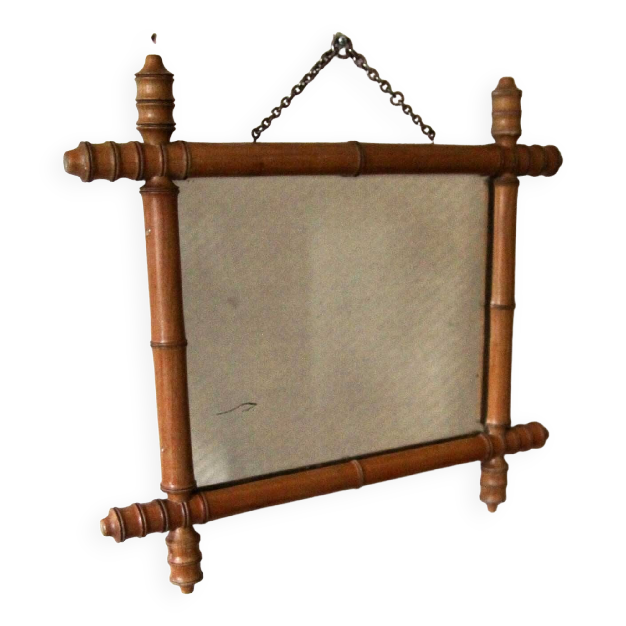 Bamboo effect wooden mirror