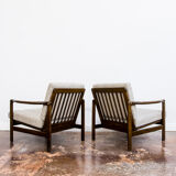 Pair of Restored Beige B-7522 armchairs by Zenon Bączyk, 1960’s