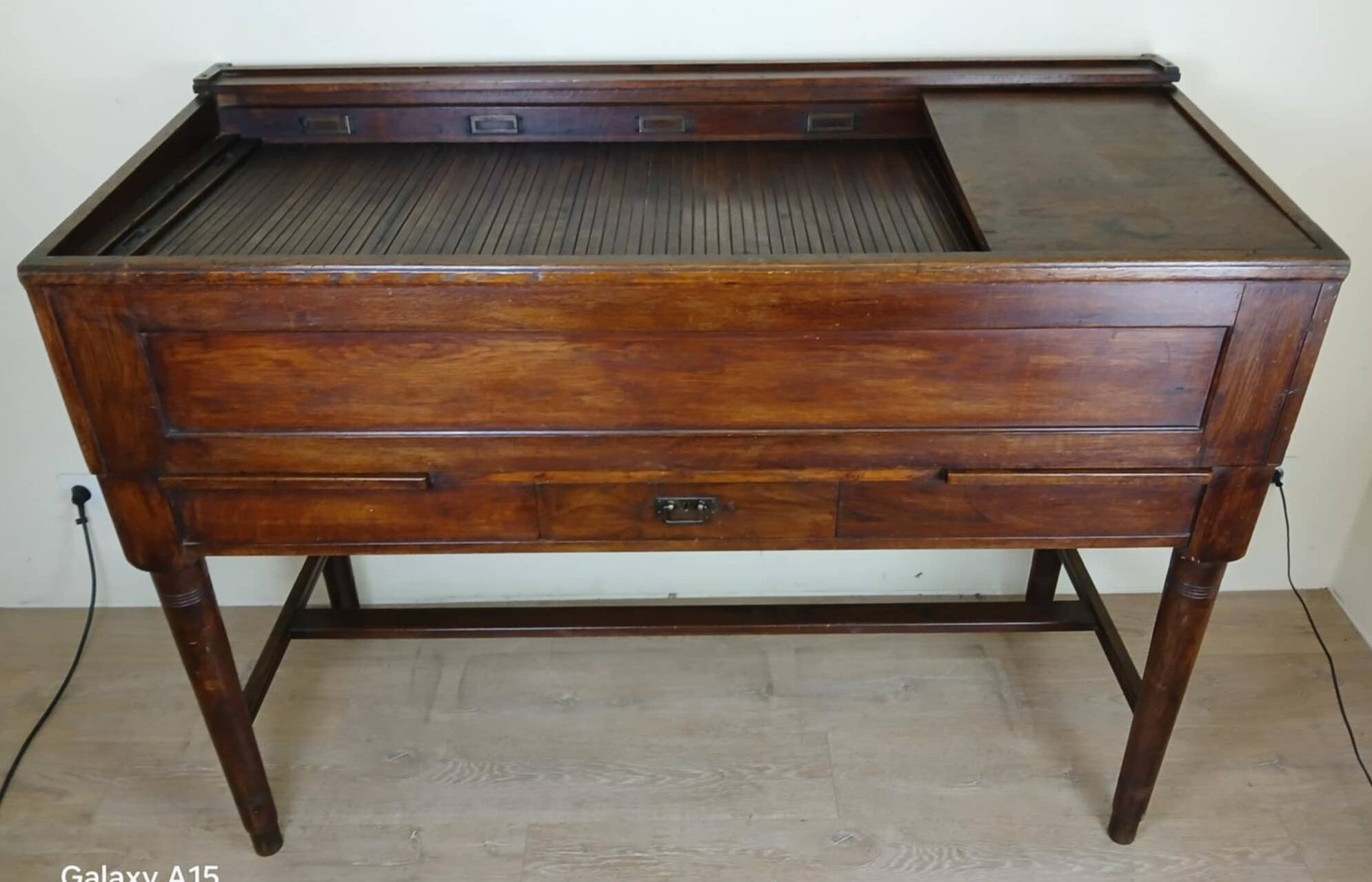 Very rare Napoleon III period system desk in solid oak circa 1850 stamped Stolzenberg
