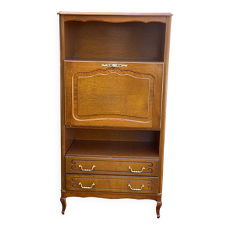 Louis XV Art Nouveau secretary, solid wood, medium satin oak
