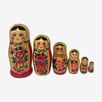 Vintage ancient Russian Matriochka dolls