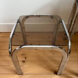 Set of 3 Roche Bobois nesting tables in smoked glass