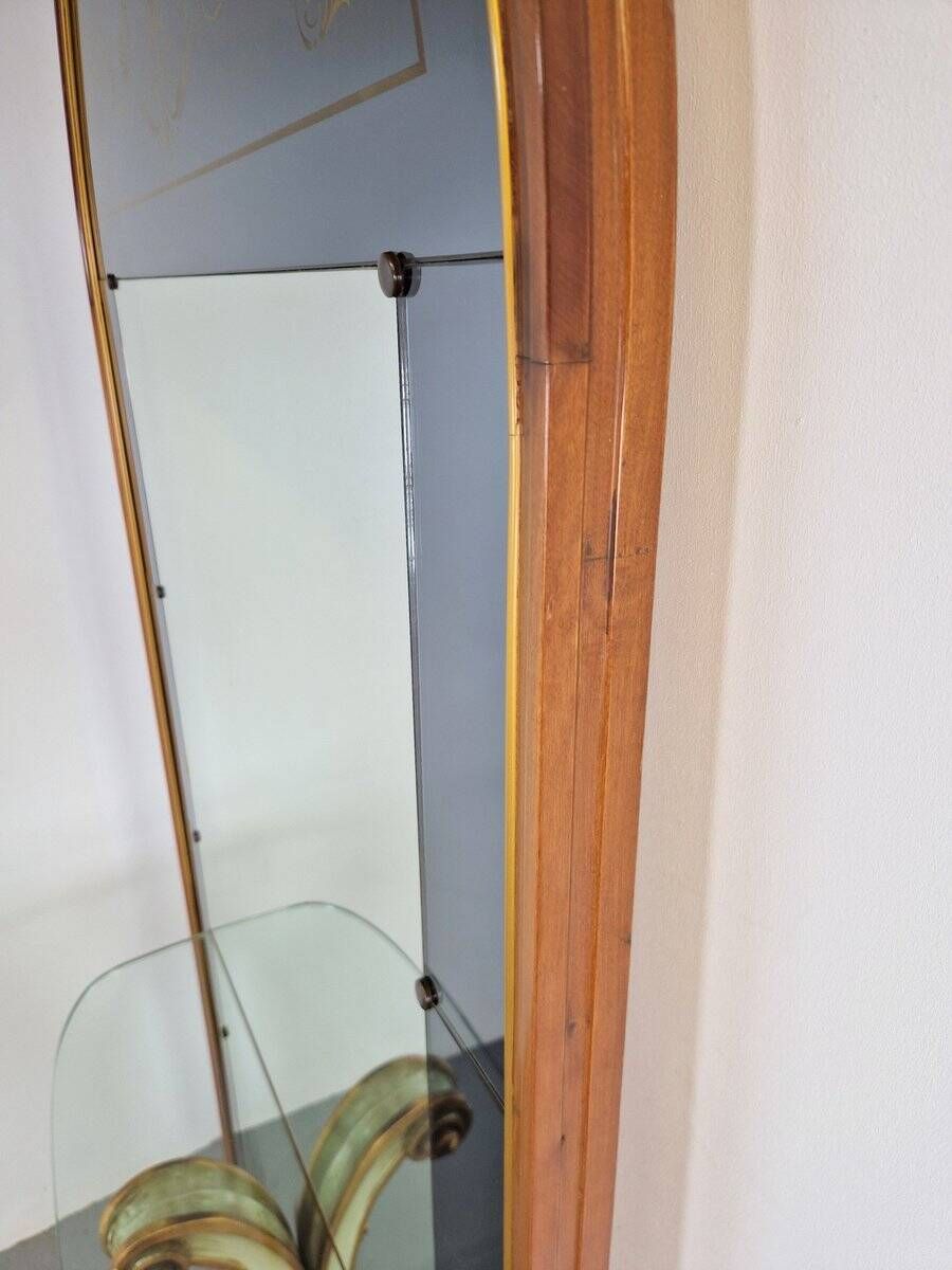 Vintage Floor Mirror with Console Table from Cristal Art, Italy, 1960s