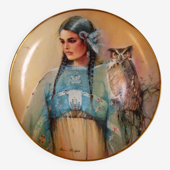 English porcelain plate, Princess of Wisdom, Indian, by Marie Buchfink for Franklin Mint