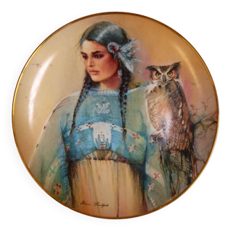 Assiette en porcelaine anglaise, Princess of Wisdom, indienne, par Marie Buchfink pour Franklin Mint