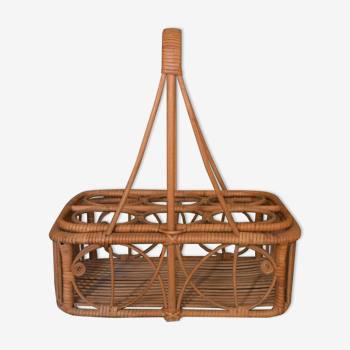 Rattan bottle holder