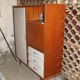Meuble bois et skai armoire-commode-secretaire vintage