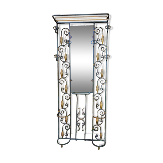 Porte manteau porte chapeau Art Déco 1930 en fer forgé
