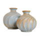 Pair of "Turkos" ceramic vases in mid-century style, Ewald Dahlskog, Bo Fajans, Sweden