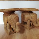 Pair of rattan sofa ends or elephant bedside tables
