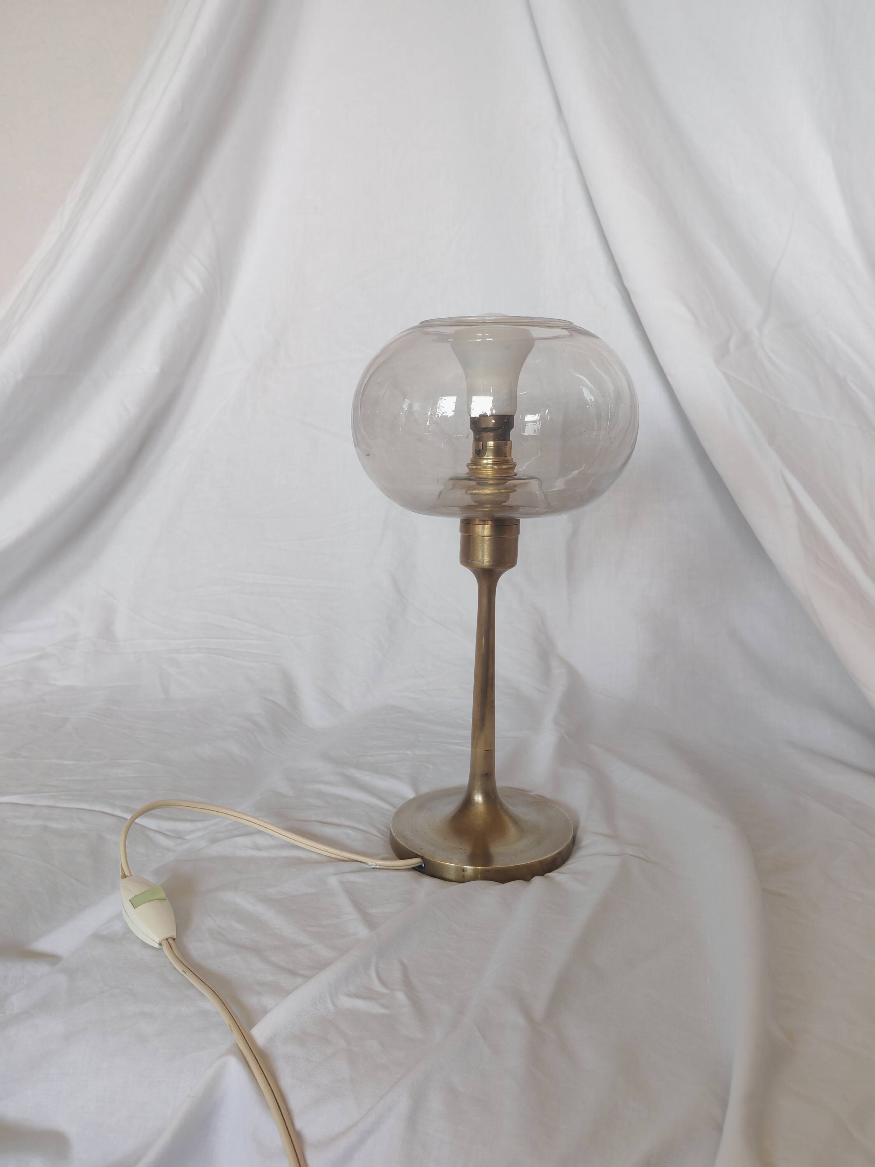 Sciolari style brass and glass lamp, 1970