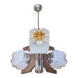 1970s Italian wood chandelier Vintage Italian Carlo Mason Mazzega 47xh73