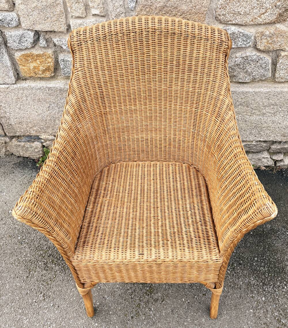 Wicker and rattan armchair – the splendour of vintage, 60s - 80s