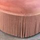 Fauteuil crapaud capitonné rose vintage