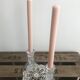 2 glass candle holders