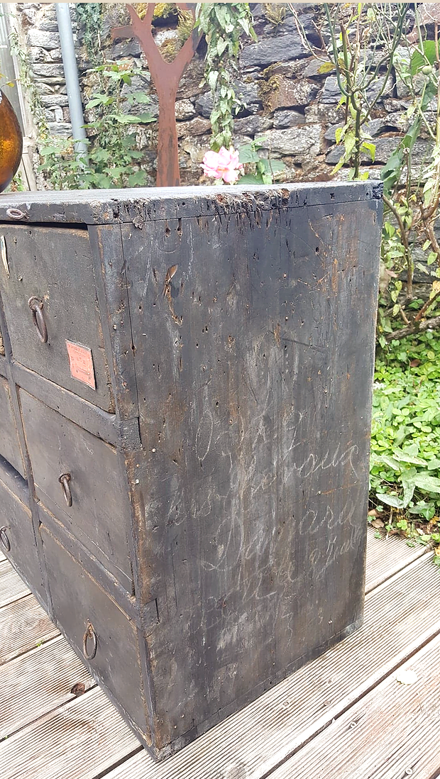 Furniture of old craft hardware with 12 drawers