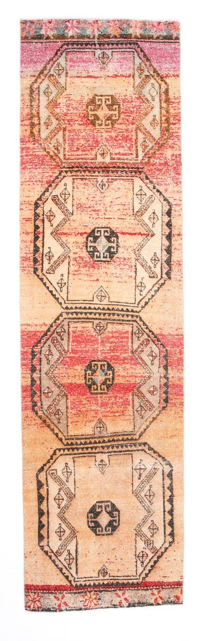 3x10 Peach Orange Handmade Wool Runner Rug, 81x293Cm