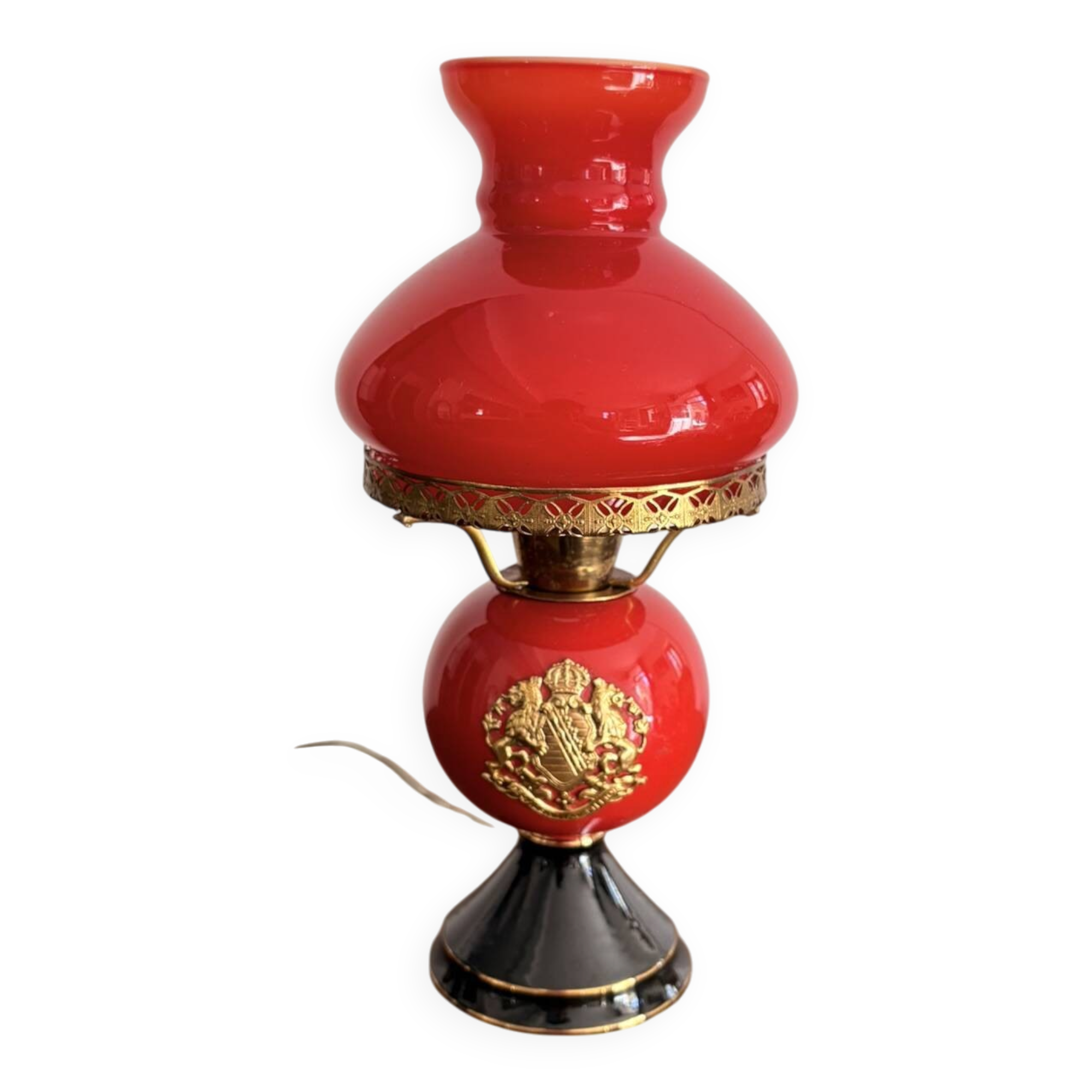 Opaline Table Lamp Florence Italy Fiorentine Vintage 1960 Napoléon III