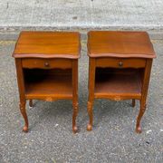 2 Louis XV bedside tables in cherry wood from 1950.