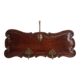 Art Nouveau style coat rack in oak with brass hooks, France ca. 1915