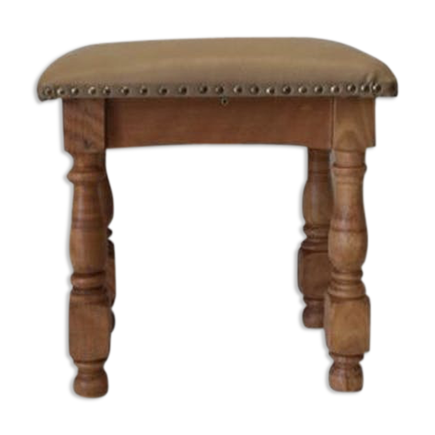 Rustic tabouret on leather